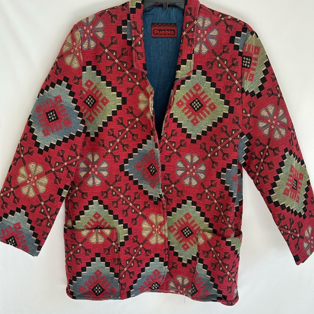 Pueblo Men’s Jacket Blazer Tribal Ethnic Lakota Indian Made In USA
